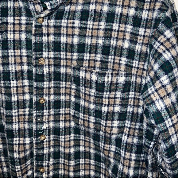 Pendleton Vintage Green Wool Plaid Flannel - Picture 4 of 6
